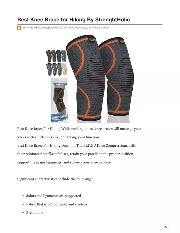 best knee brace for hiking by strenghtholic