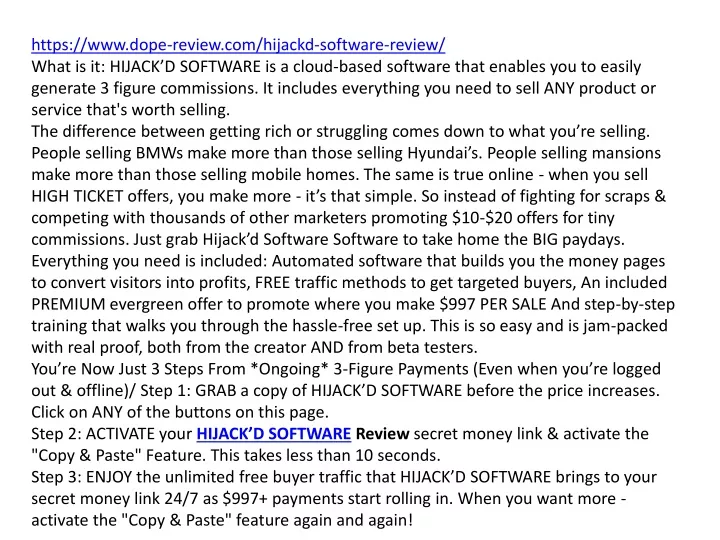 https www dope review com hijackd software review