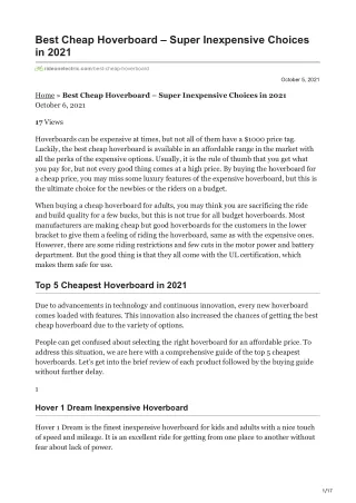 best cheap hoverboard super inexpensive choices