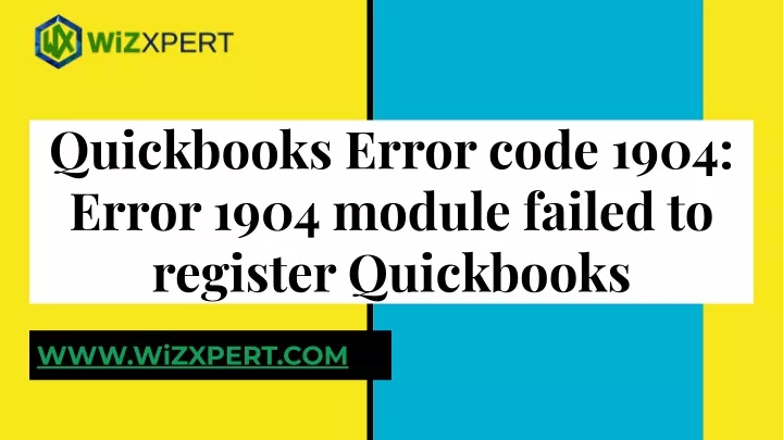 quickbooks error code 1904 error 1904 module
