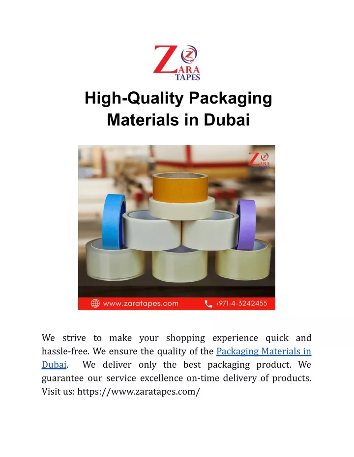 high quality packaging materials in dubai