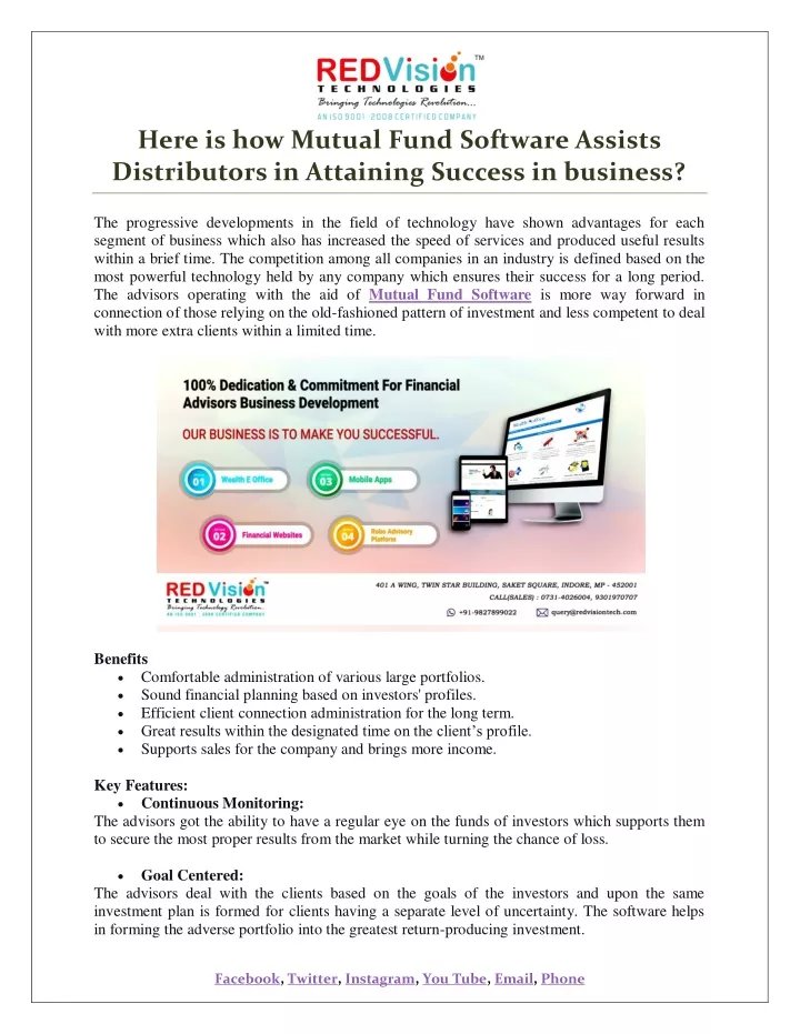 here is how mutual fund software assists