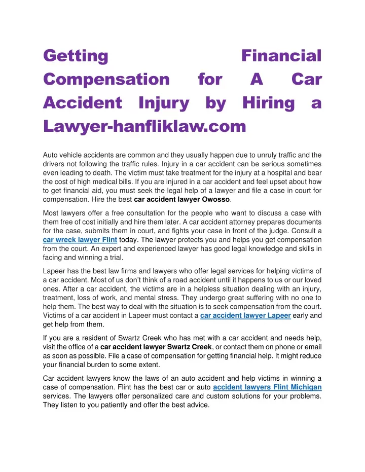 getting compensation accident injury by hiring