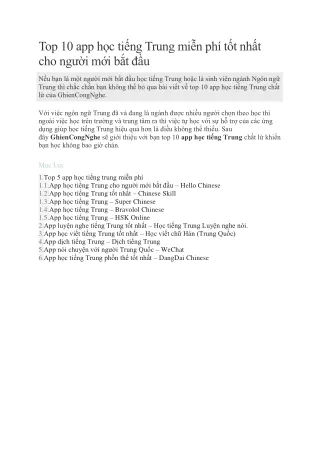 App học tiếng Trung