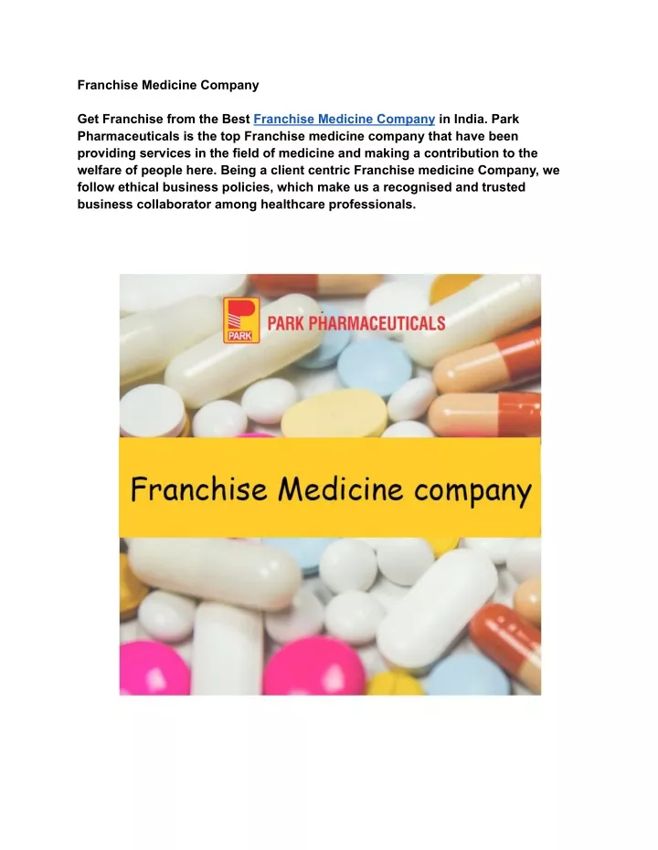 franchise medicine company