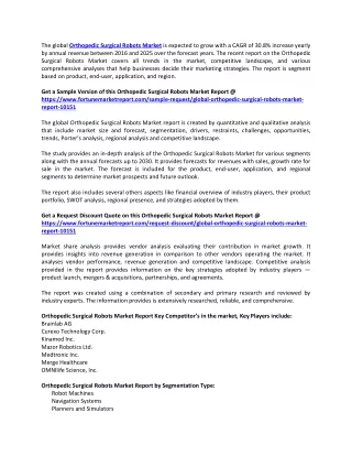 the global orthopedic surgical robots market