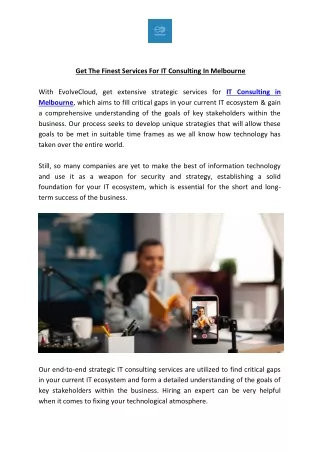 get the finest services for it consulting