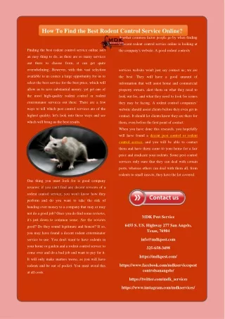 how to find the best rodent control service online
