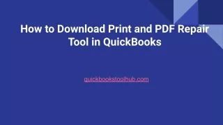 How to Download Print and PDF Repair Tool in QuickBooks
