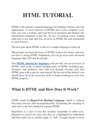 HTML TUTORIAL