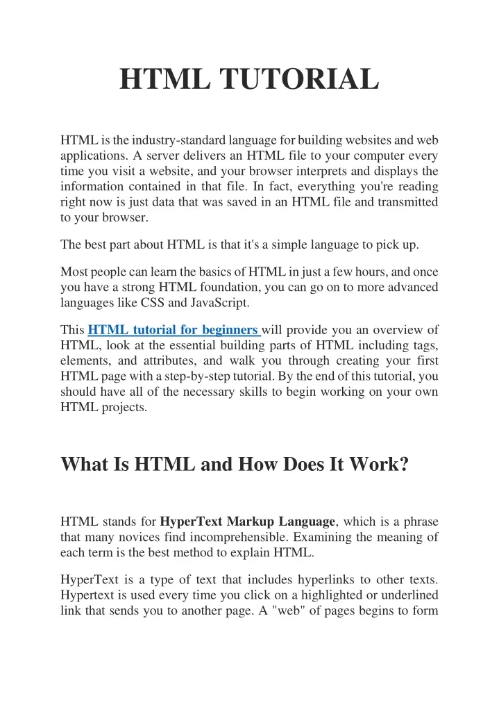 html tutorial