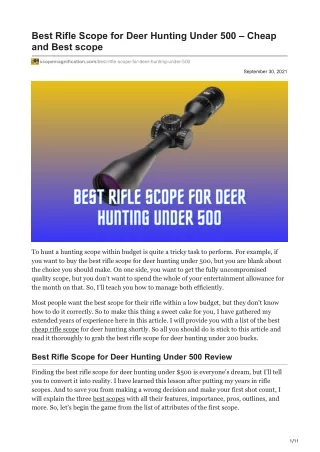 Best Rifle Scope for Deer Hunting Under 500  Cheap and Best scope