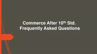 commerce after 10 th std frequently asked