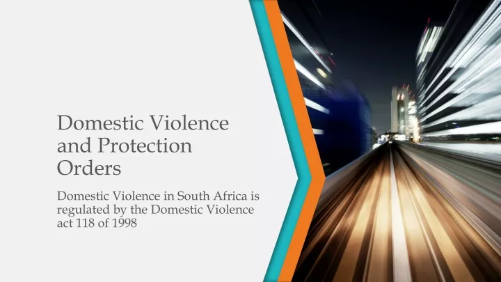 domestic violence and protection orders