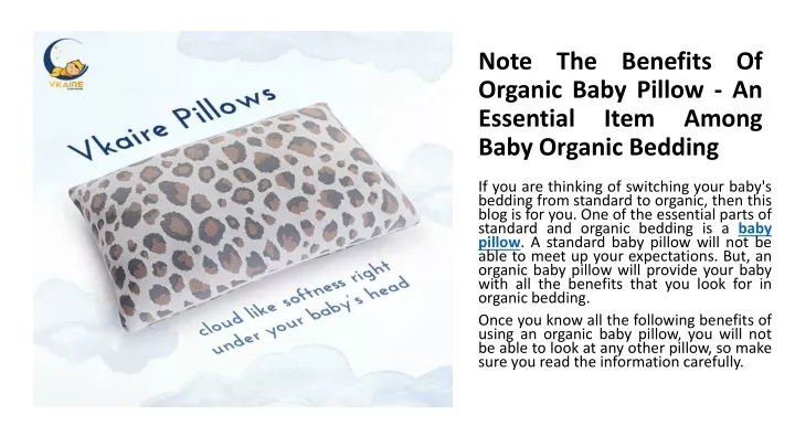 note organic baby pillow an essential item baby