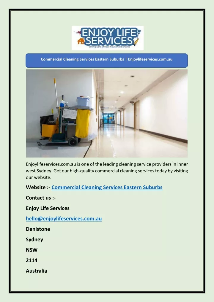 commercial cleaning services eastern suburbs