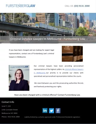 Criminal Defence Lawyers in Melbourne - Furstenberg Law