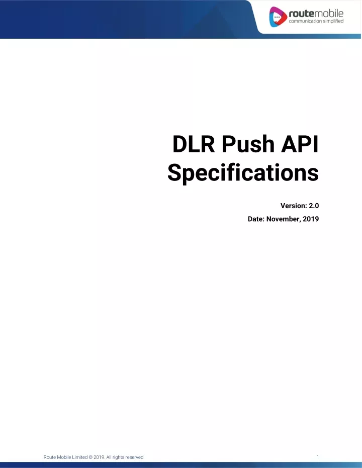 dlr push api specifications