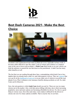 best dash cameras 2021 make the best choice