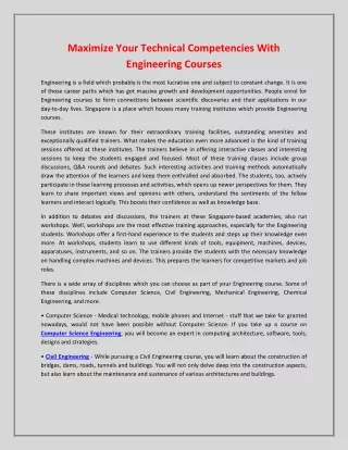 maximize your technical competencies with