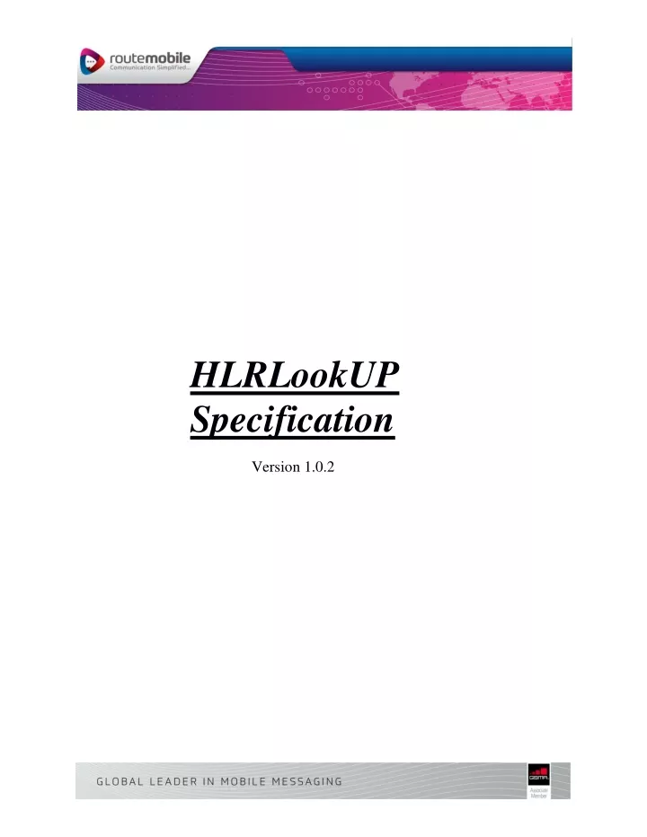 hlrlookup specification version 1 0 2