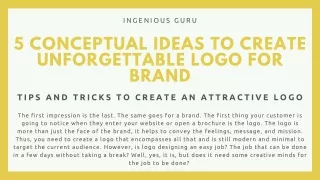 5 Conceptual Ideas to Create Unforgettable Logo for Brand
