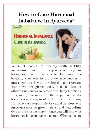 How to Cure Hormonal Imbalance in Ayurveda