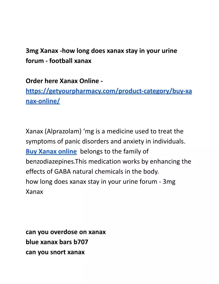 3mg xanax how long does xanax stay in your urine