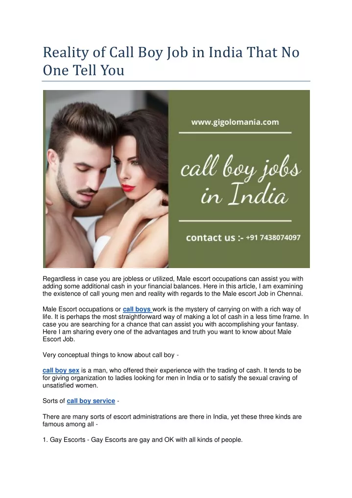 reality of call boy job in india that no one tell