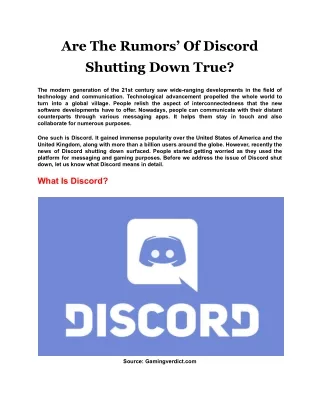 are the rumors of discord shutting down true