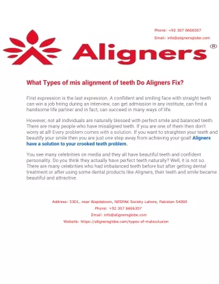 What Types of mis alignment of teeth Do Aligners Fix