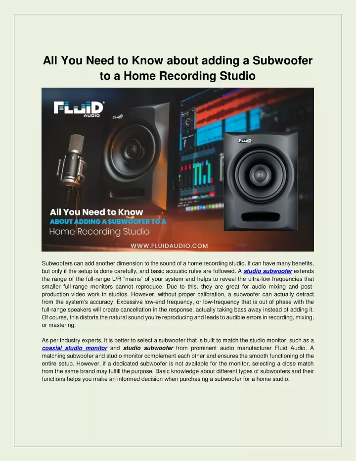 all you need to know about adding a subwoofer