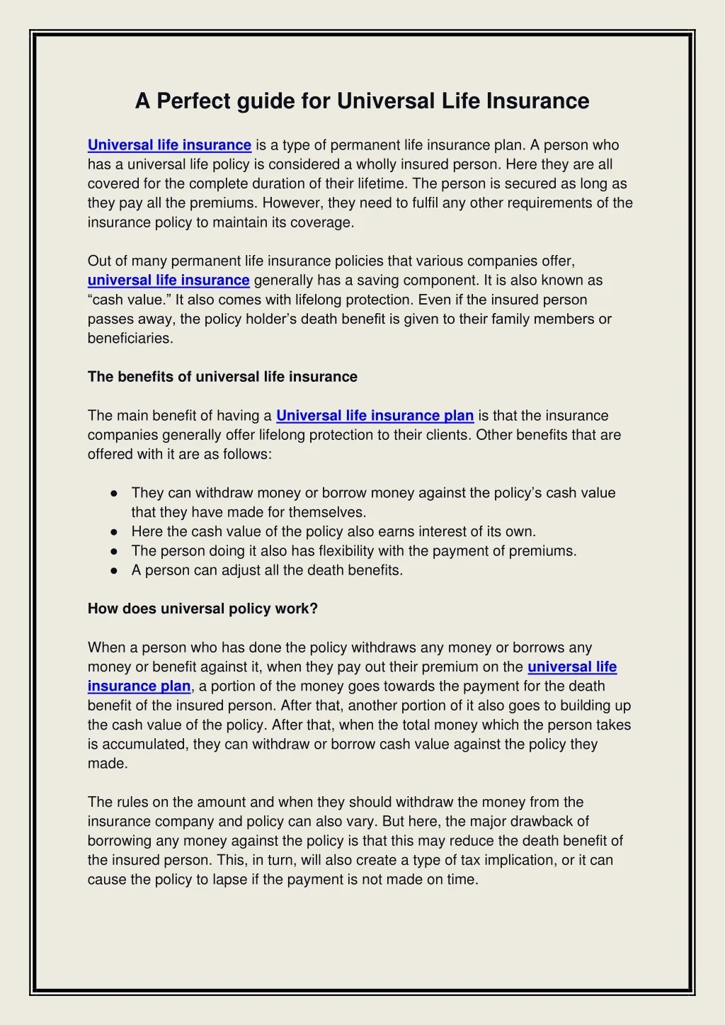 Universal Life Insurance Pdf PPT - A Perfect guide for Universal Life Insurance PowerPoint ...