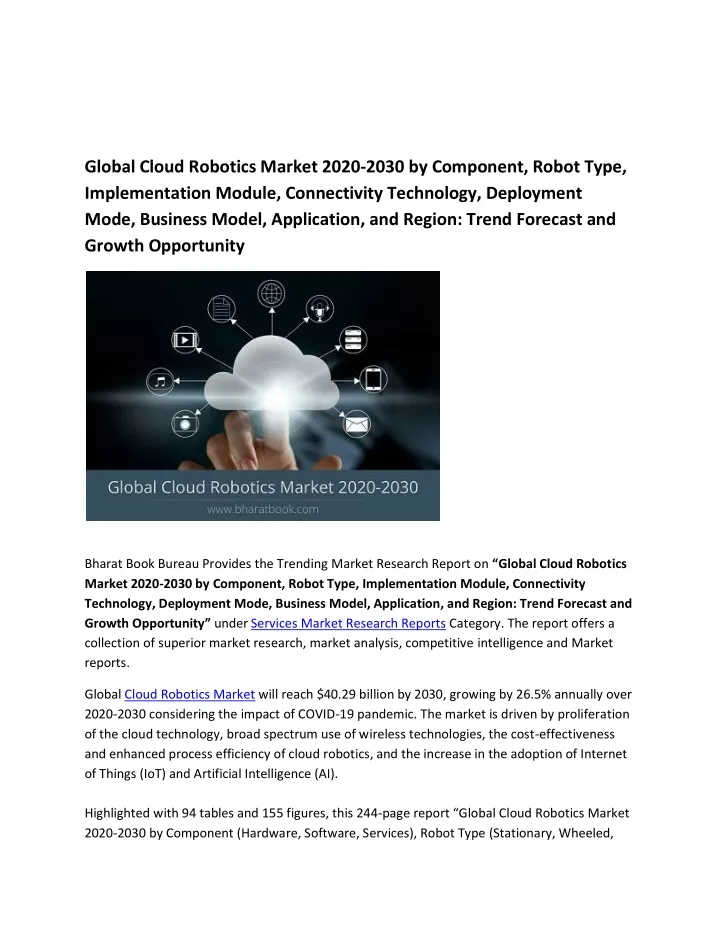 global cloud robotics market 2020 2030