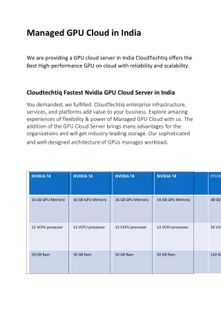 Managed GPU Cloud in India