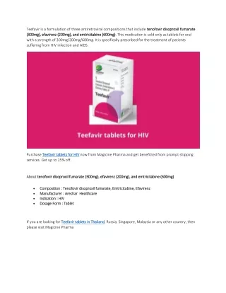 teefavir is a formulation of three antiretroviral