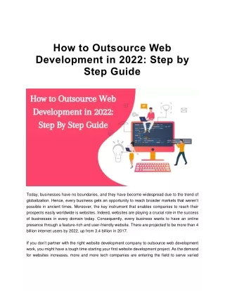 How to Outsource Web Development in 2022: Step By Step Guide