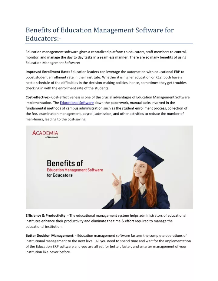 benefits of education management software