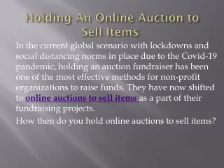 online auctions to sell items