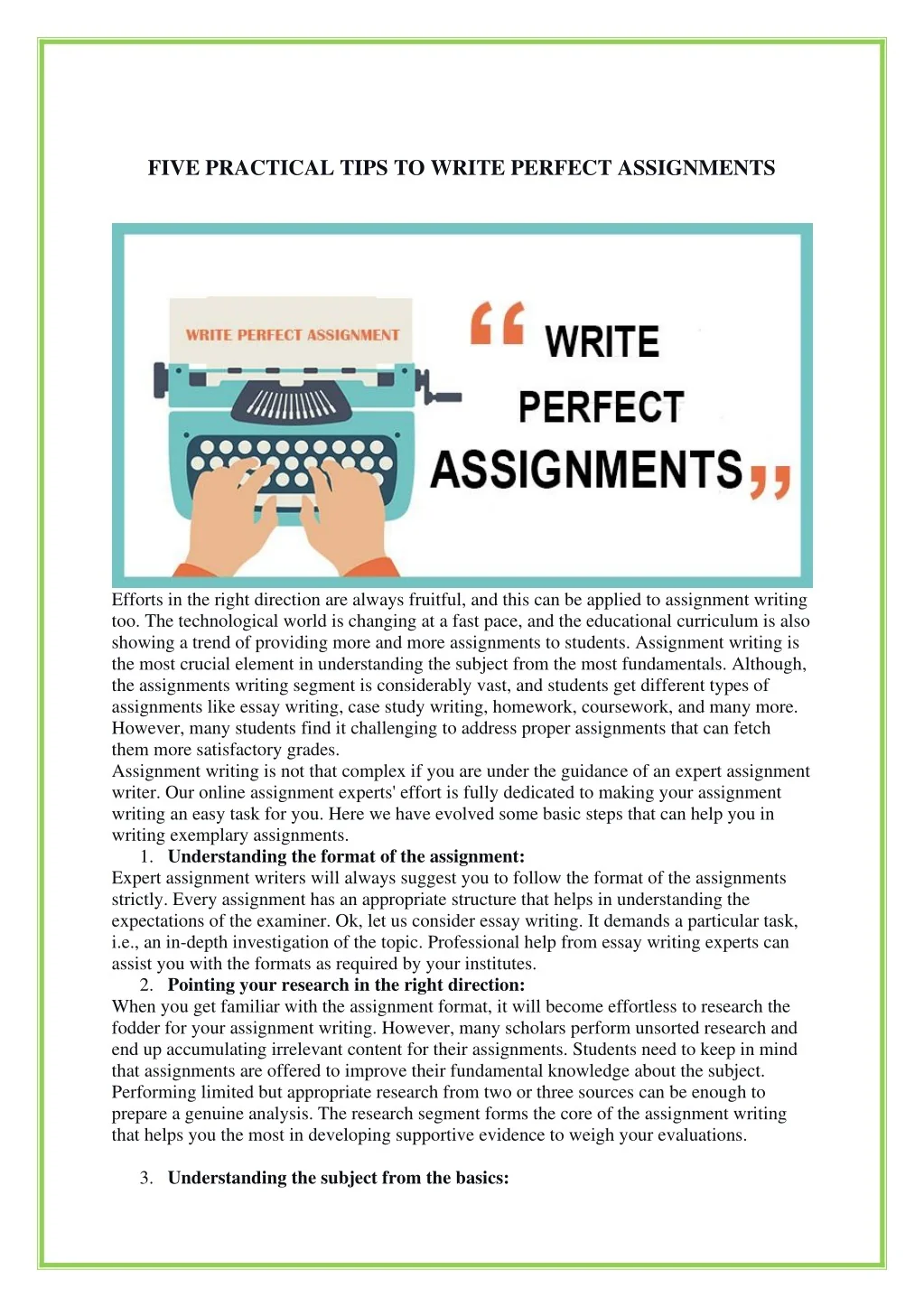 PPT - FIVE PRACTICAL TIPS TO WRITE PERFECT ASSIGNMENTS PowerPoint ...