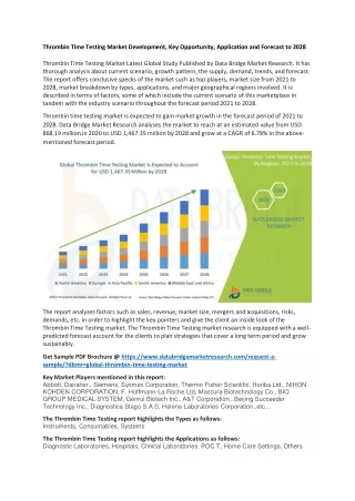 thrombin time testing market development