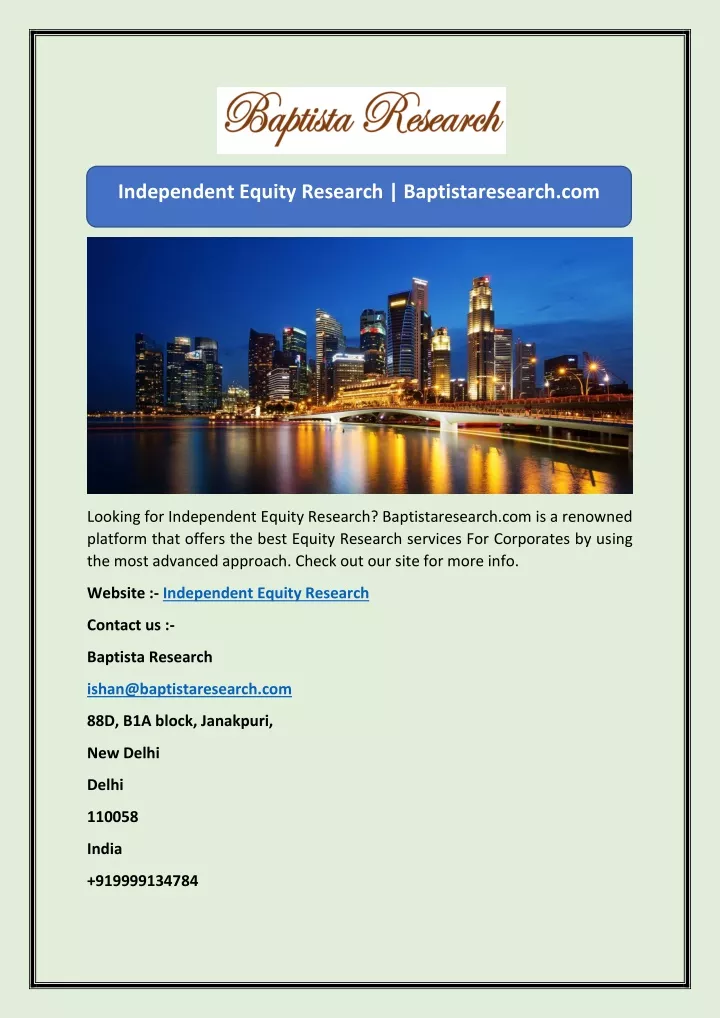 independent equity research baptistaresearch com