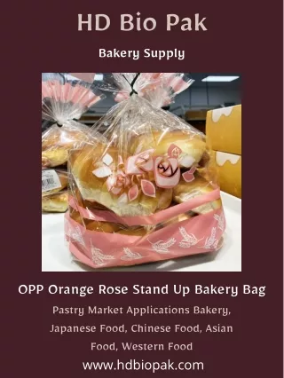 OPP Orange Rose Stand Up Bakery Bag