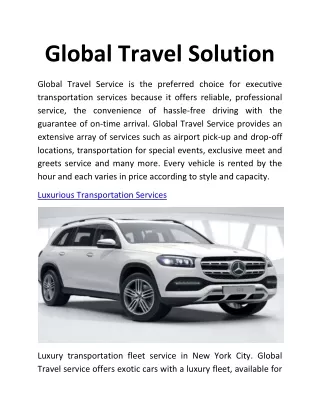 Luxurious Transportation Services