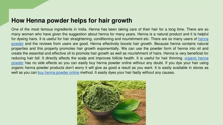 how henna powder helps for hair growth