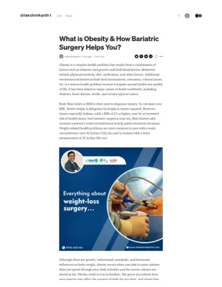 What is Obesity & How Bariatric Surgery Helps You?