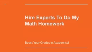Get Help on Math Homework By Experts