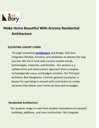 Make Home Beautiful With Arizona Residential Architecture