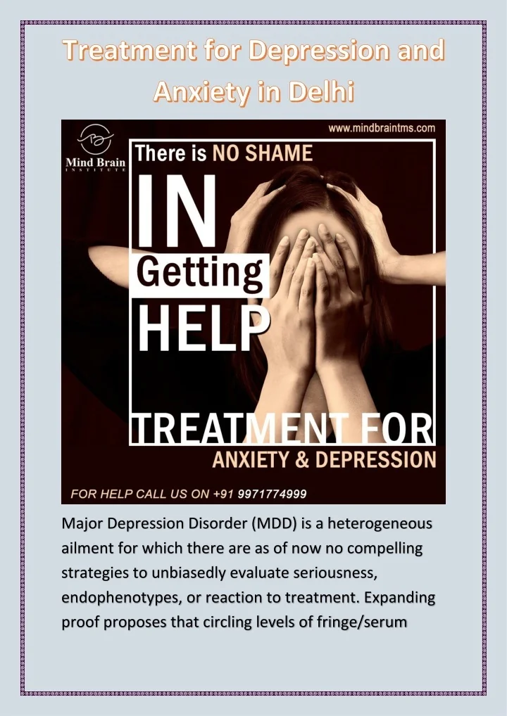 PPT - Treatment for Depression and Anxiety in Delhi PowerPoint ...