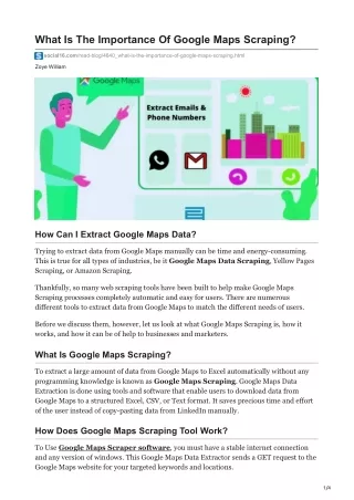 what is the importance of google maps scraping
